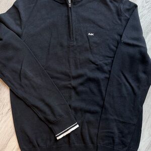 Michael Kors Men's Black Zip-Up Sweater